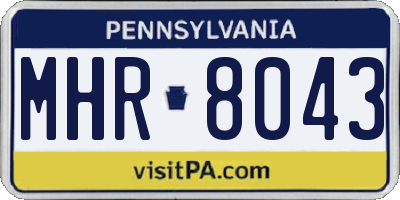 PA license plate MHR8043