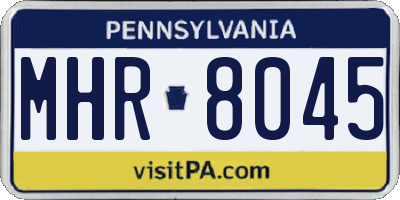 PA license plate MHR8045