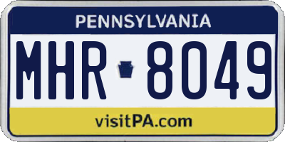 PA license plate MHR8049