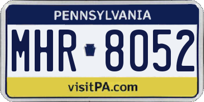 PA license plate MHR8052