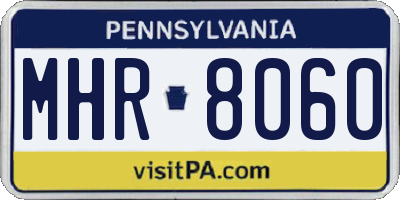 PA license plate MHR8060