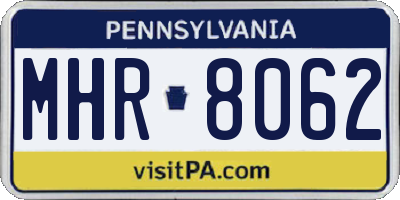 PA license plate MHR8062