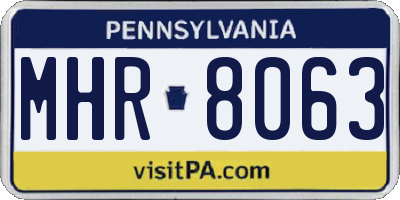 PA license plate MHR8063