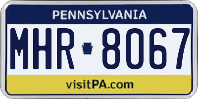 PA license plate MHR8067