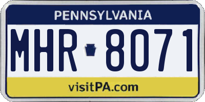 PA license plate MHR8071