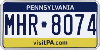 PA license plate MHR8074