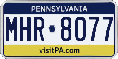 PA license plate MHR8077