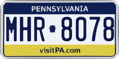 PA license plate MHR8078