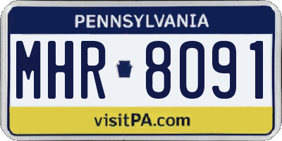 PA license plate MHR8091