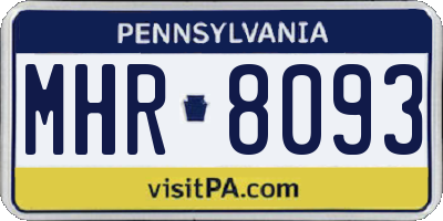 PA license plate MHR8093