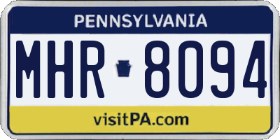 PA license plate MHR8094