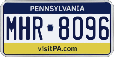 PA license plate MHR8096