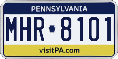 PA license plate MHR8101