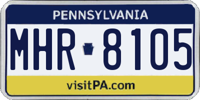 PA license plate MHR8105