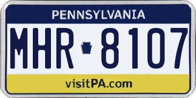 PA license plate MHR8107