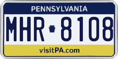 PA license plate MHR8108