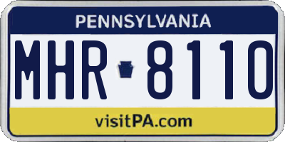 PA license plate MHR8110