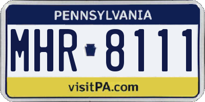 PA license plate MHR8111