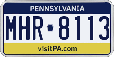 PA license plate MHR8113