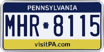 PA license plate MHR8115