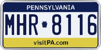 PA license plate MHR8116