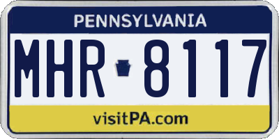 PA license plate MHR8117