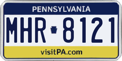 PA license plate MHR8121