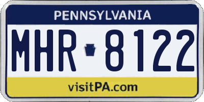 PA license plate MHR8122