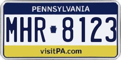 PA license plate MHR8123
