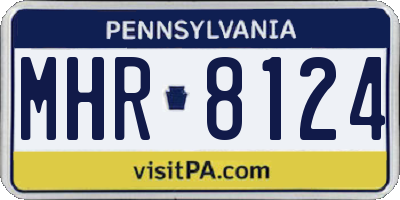 PA license plate MHR8124