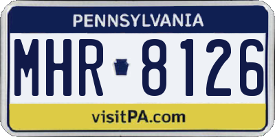 PA license plate MHR8126