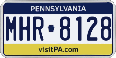 PA license plate MHR8128