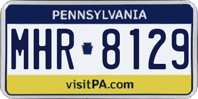 PA license plate MHR8129