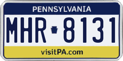PA license plate MHR8131