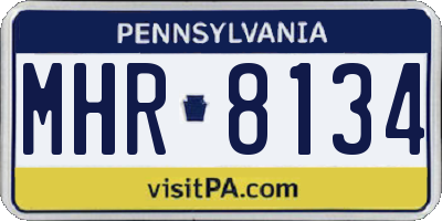 PA license plate MHR8134