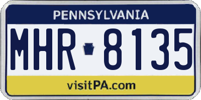 PA license plate MHR8135