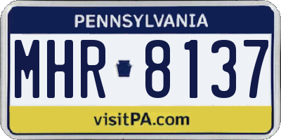 PA license plate MHR8137