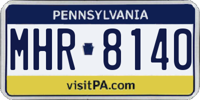 PA license plate MHR8140