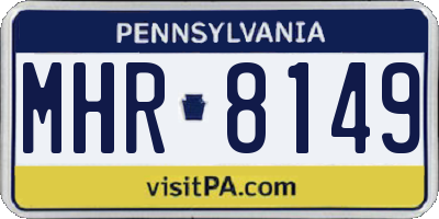 PA license plate MHR8149