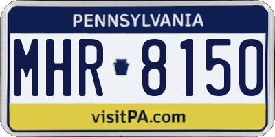 PA license plate MHR8150