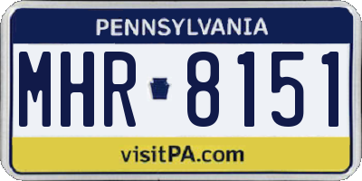 PA license plate MHR8151