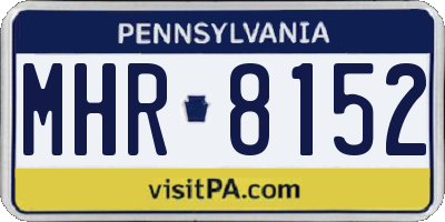 PA license plate MHR8152