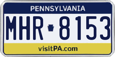 PA license plate MHR8153