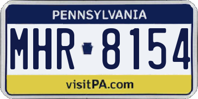 PA license plate MHR8154