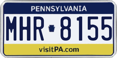 PA license plate MHR8155