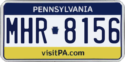 PA license plate MHR8156