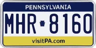 PA license plate MHR8160