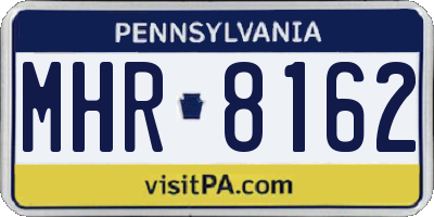 PA license plate MHR8162