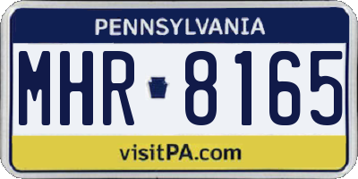 PA license plate MHR8165