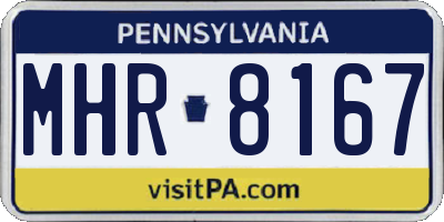 PA license plate MHR8167